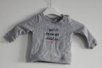 grijze trui met tekst  maat 74, Kinderen en Baby's, Babykleding | Maat 74, Ophalen of Verzenden, Gebruikt, Jongetje of Meisje