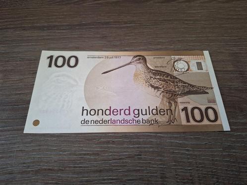 UNC biljet 100 gulden Snip, 1977, Postzegels en Munten, Bankbiljetten | Nederland, 100 gulden, Ophalen of Verzenden