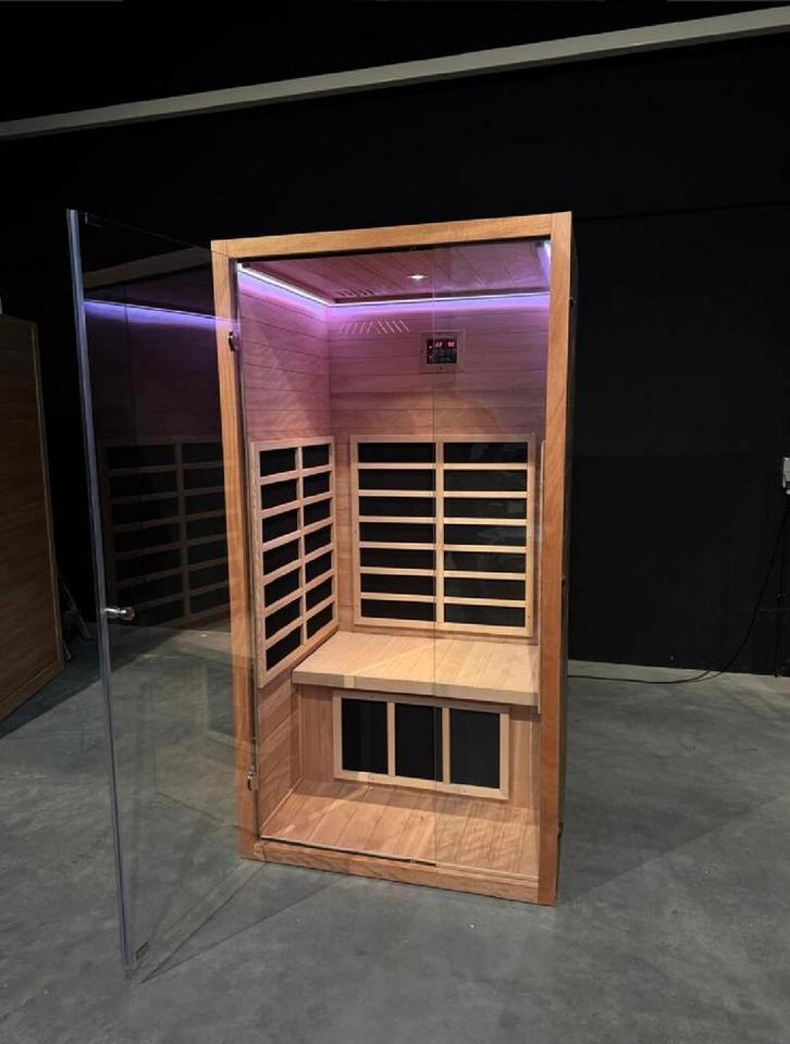 Sauna - Funda Mahogany 1 persoons infrarood - Nieuw in doos!, Sport en Fitness, Sauna, Nieuw, Complete sauna, Infrarood, Ophalen of Verzenden