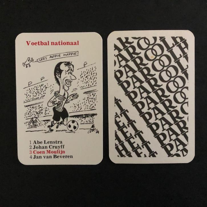 Voetbal Nationaal Cartoon Kaart - Coen Moulijn, Verzamelen, Sportartikelen en Voetbal, Zo goed als nieuw, Poster, Plaatje of Sticker