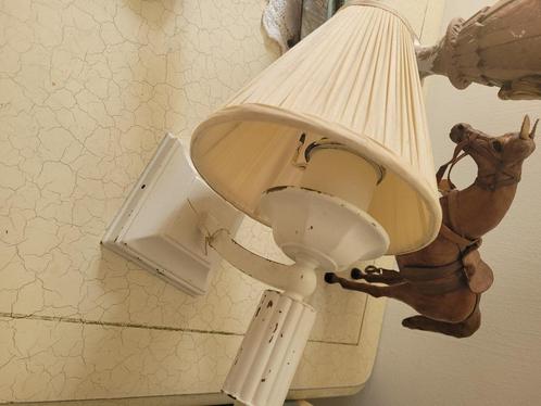 Vintage metalen wandlamp, Huis en Inrichting, Lampen | Wandlampen, Zo goed als nieuw, Metaal, Stof, Ophalen of Verzenden