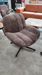 ⚠️LET OP⚠️John Miller Fauteuil Dave gemleerde stof Bruin, Ophalen, Stof, Nieuw, 75 tot 100 cm