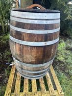 Dompelbad/ijsbad eikenhout wijnvat 300L met los deksel, Tuin en Terras, Regentonnen, Met kraantje, Gebruikt, 150 liter of meer