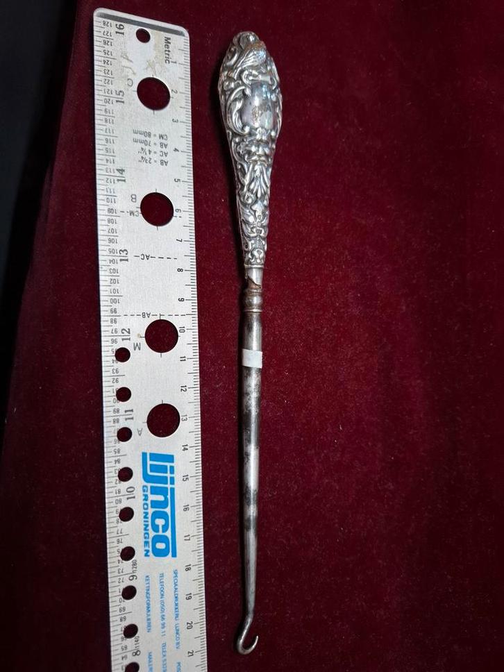 Antieke Zilveren Schoenveterhaak, Antiek en Kunst, Antiek | Goud en Zilver, Zilver, Ophalen of Verzenden