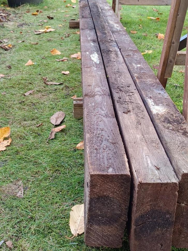 3 Balken 80 x 180,  4,04 meter lang, Doe-het-zelf en Verbouw, Hout en Planken, Zo goed als nieuw, Balk, Vuren, 300 cm of meer