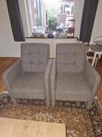 2 stoffen grijze stoelen, Huis en Inrichting, Stoelen, Ophalen, Grijs, Twee