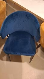 8x blauw fluwelen stoel, Huis en Inrichting, Stoelen, Ophalen, Blauw, Zo goed als nieuw, Stof