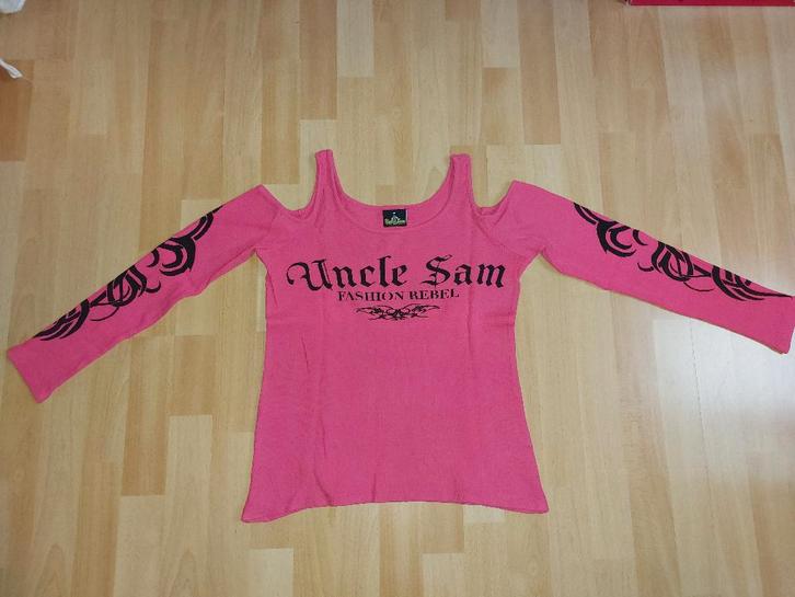 Roze longsleeve  *Uncle Sam*, Kleding | Dames, T-shirts, Zo goed als nieuw, Maat 38/40 (M), Roze, Lange mouw, Ophalen of Verzenden