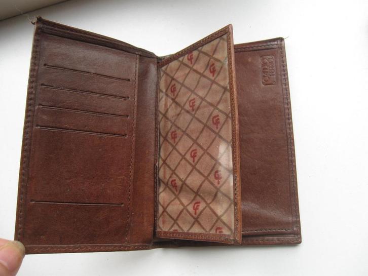 Claudio Ferrici nette bruin leren documentenmap portefeuille, Sieraden, Tassen en Uiterlijk, Portemonnees, Gebruikt, Bruin, Leer