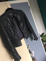 Zwart donkergrijze leren BANDOLERA biker jack jas mt 38 (S M, Maat 38/40 (M), Zwart, Ophalen of Verzenden, Zo goed als nieuw