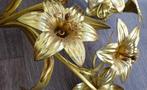 Om 1900 - 1925 Franse Wand Muur Kandelaar Set Bloem Bloemen, Antiek en Kunst, Ophalen of Verzenden, Koper of Brons