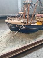 Vintage houten visserskotter SCH 36 model, Hobby en Vrije tijd, Modelbouw | Boten en Schepen, Overige merken, Gebruikt, Ophalen
