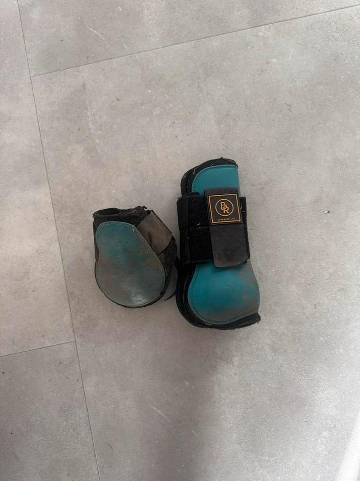 BR peesbeschermers set groen/blauw, Dieren en Toebehoren, Paarden en Pony's | Beschermers, Gebruikt, Ophalen of Verzenden