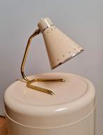 Tafellamp jaren 40 50 Art Deco kraaienpoten beige + messing, Ophalen, Gebruikt, Metaal, Minder dan 50 cm
