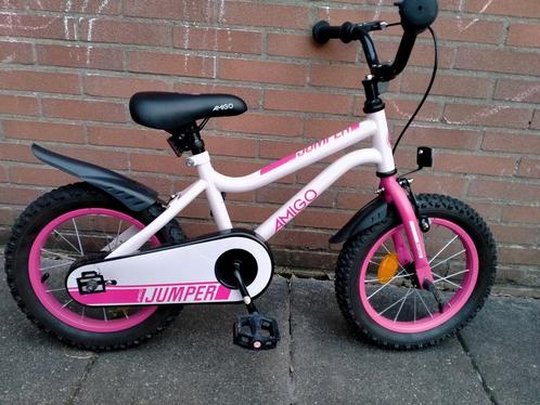 Meisjesfiets 14 Inch Roze, Fietsen en Brommers, Fietsen | Kinderfietsjes, Zo goed als nieuw, Minder dan 16 inch, Zijwieltjes, Ophalen