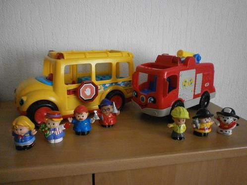 Little people gele bus & brandweer mt werkend licht & geluid, Kinderen en Baby's, Speelgoed | Fisher-Price, Zo goed als nieuw