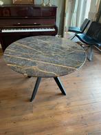 Marmeren eettafel 120 cm zwart bruin/goud, Huis en Inrichting, Tafels | Eettafels, Ophalen, Overige materialen, 50 tot 100 cm