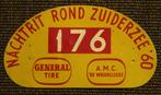 Rally bord plaat Nachtrit rond Zuiderzee 1960, Verzamelen, Ophalen of Verzenden, Gebruikt, Auto's