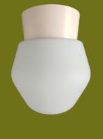 Vintage, jaren 50 / 60 plafondlampje, wit, mat opaalglas, Ophalen of Verzenden, Gebruikt, Glas, Vintage