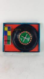 Blue-Box vintage Roulette spel, mini, met mat en fishes. 8C5
