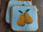 Pannenlappen NIEUW 16x16cm retro fruit, Ophalen of Verzenden, Nieuw, Geel, Overige typen