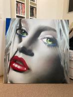 Portret Schilderij van Vrouw met Rode Lippen, Ophalen of Verzenden