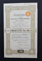 Gemeente Voorschoten - 4% obligatie f 500 - 1910, Postzegels en Munten, Aandelen en Waardepapieren, Verzenden, Voor 1920, Obligatie of Lening