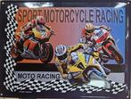 Sport Motorcycle Racing . Metalen wandbord in reliëf 30 x 40, Ophalen of Verzenden, Nieuw