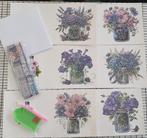 Diamond painting set, bloemen, voor 6 kaarten, Ophalen of Verzenden, Nieuw, Overige thema's, Overige typen