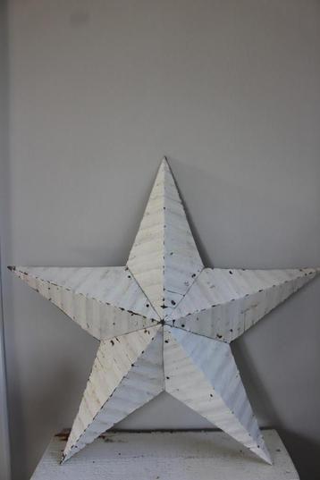 XL oude Amish barn star / ster wit 75 cm. *Pronck & Praal* beschikbaar voor biedingen