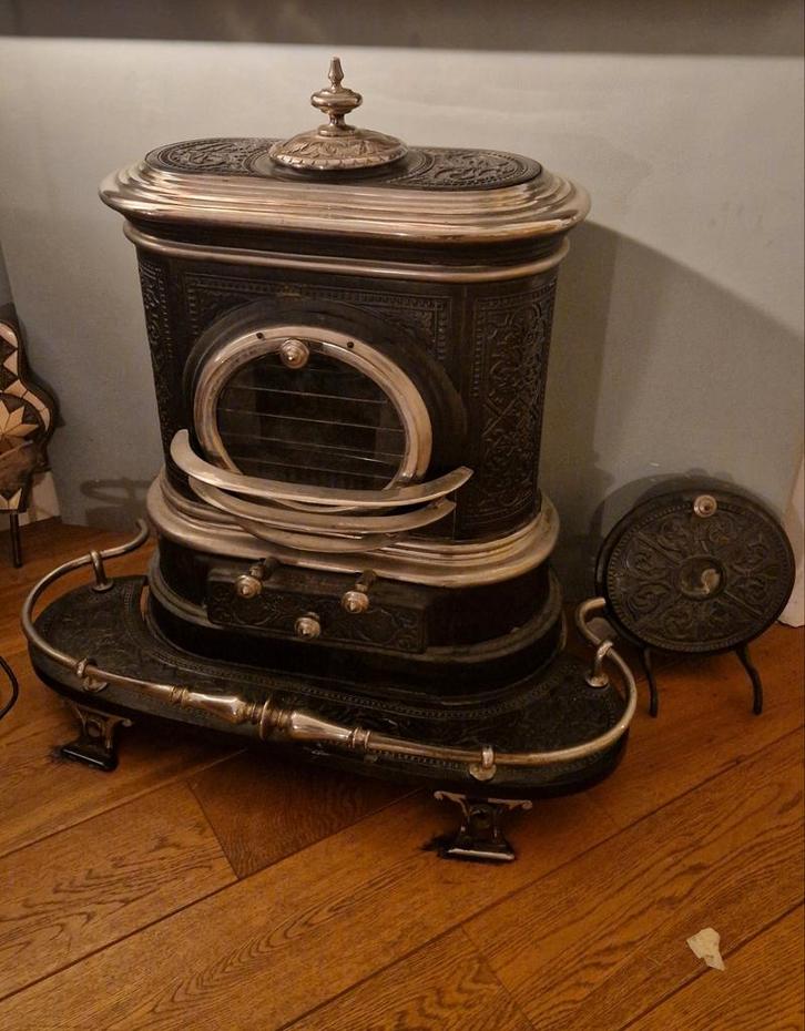 Antieke Faber Grandeur houtkachel, Huis en Inrichting, Kachels, Gebruikt, Houtkachel, Hout, Ophalen