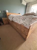 Bed van steigerhout, Huis en Inrichting, Slaapkamer | Bedden, 180 cm, Steiger houten bed, Zo goed als nieuw, Ophalen