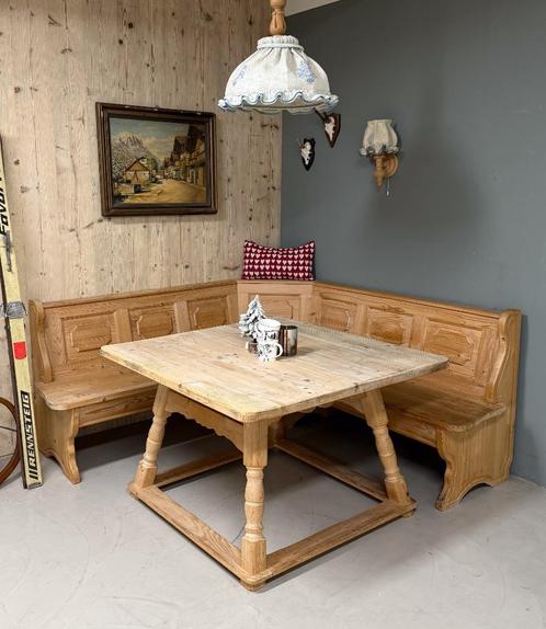 Oostenrijkse Alpen Stube zithoek met hoekbank klepbank, Antiek en Kunst, Curiosa en Brocante, Ophalen
