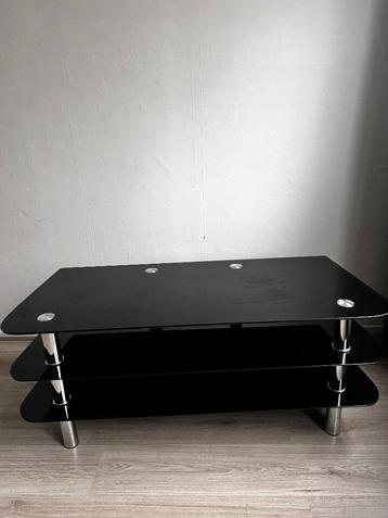 Zwart glazen tv meubel beschikbaar voor biedingen