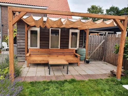Prieel pergola met schaduwdoek., Tuin en Terras, Overkappingen, Gebruikt, Ophalen