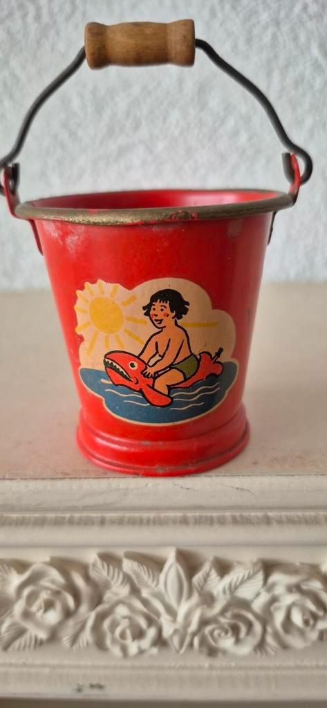 Vintage Blikken Emmertje met Afbeelding, Antiek en Kunst, Antiek | Speelgoed, Ophalen of Verzenden