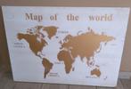 Houten schilderij Map of the world, Huis en Inrichting, Gebruikt, 50 tot 75 cm, Ophalen of Verzenden, Schilderij