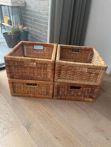 4 Rotan/Rieten Mandjes - IKEA Pax beschikbaar voor biedingen