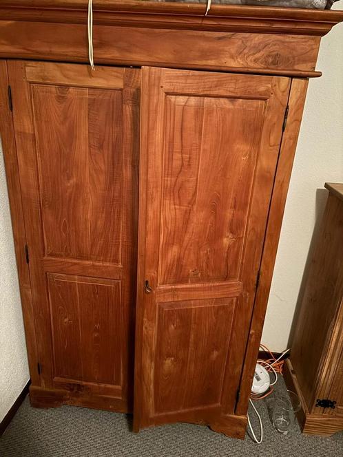 Teakhouten kledingkast, Huis en Inrichting, Kasten | Kledingkasten, Gebruikt, 150 tot 200 cm, 50 tot 100 cm, 50 tot 75 cm, Met deur(en)