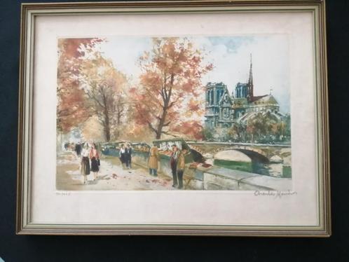 Oude prent van Parijs 1950 nr. 11 van 500, Charles Blondin, Verzamelen, Foto's en Prenten, Gebruikt, Voor 1940, Ophalen of Verzenden