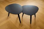 Twee zwarte bijzettafeltjes samen € 15, Huis en Inrichting, 45 tot 60 cm, Minder dan 55 cm, Rond, Ophalen of Verzenden