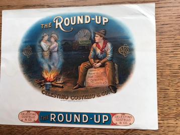 Vintage The Round-Up Sigarenkistdeksel beschikbaar voor biedingen