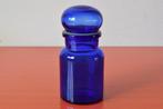 Retro vintage blauwe glazen voorraadpot / stolppot, Huis en Inrichting, Keuken | Potten en Pannen, Ophalen of Verzenden, Zo goed als nieuw