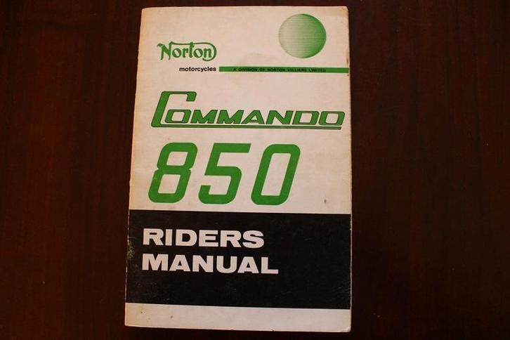 Norton 850 cc Commando motorcycle rider's manual, Motoren, Handleidingen en Instructieboekjes, Overige merken, Ophalen of Verzenden