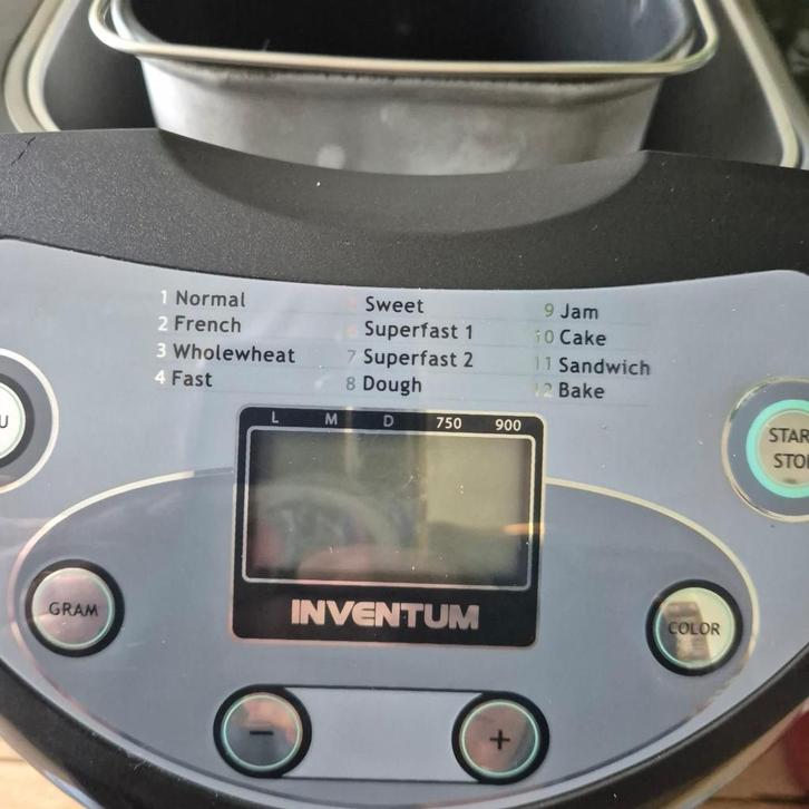 Inventum Broodbakmachine BM90, Witgoed en Apparatuur, Broodbakmachines, Zo goed als nieuw, Met timer, 800 tot 1200 gram deeg, Kijkvenster