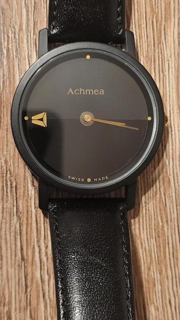 Swiss made origineel Achmea horloge met echt lederen band beschikbaar voor biedingen