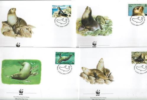 tristan da cunha set wwf fdc robben zeeleven zeezoogdieren, Postzegels en Munten, Postzegels | Thematische zegels, Postfris, Dier of Natuur