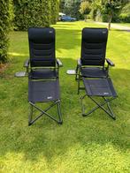 2 zwarte Bardani 7 standenstoelen met voetenbank, Caravans en Kamperen, Ophalen, Zo goed als nieuw, Campingstoel