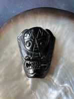 🔸Zwarte stenen talisman, demon hoofd, gesp, Antiek en Kunst, Ophalen of Verzenden