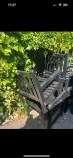 Tuinstoelen zwart 4 stuks, Tuin en Terras, Ophalen of Verzenden, Gebruikt